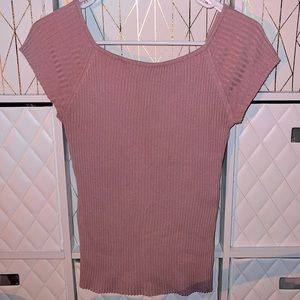Ribbed Pink Top
